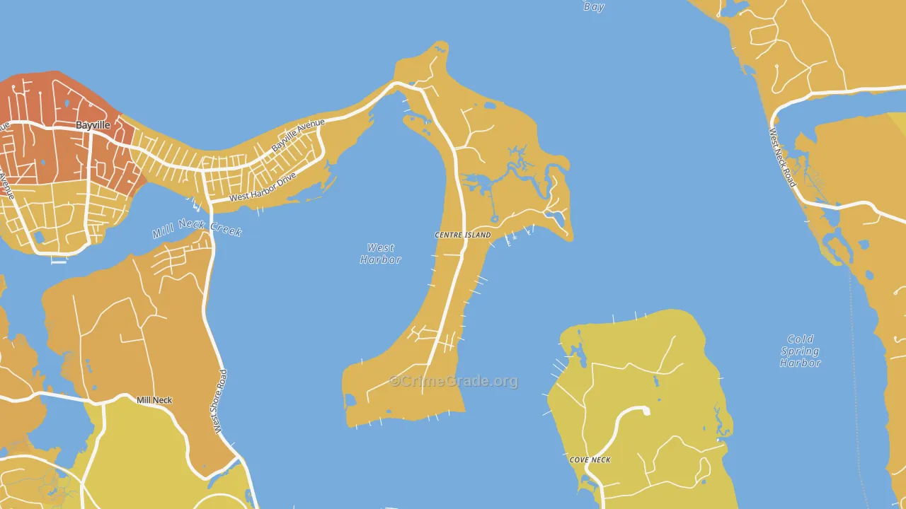 Centre Island, NY Map of Murder Rates