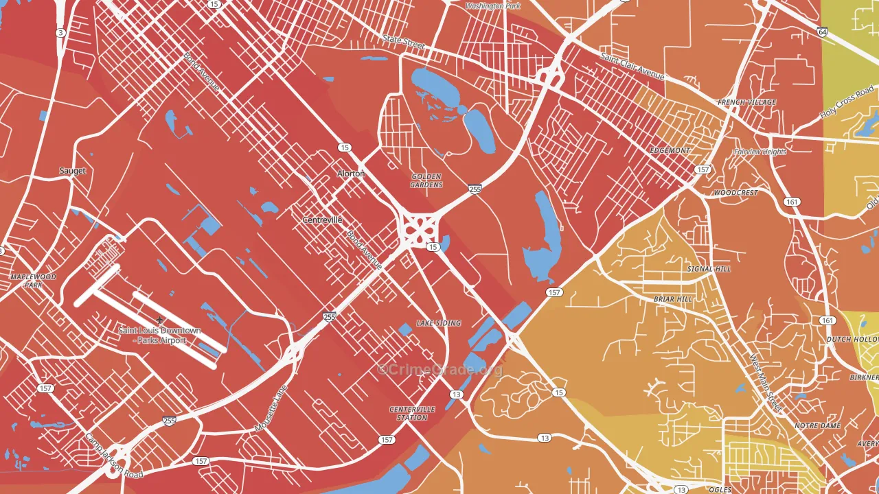 Centreville, IL Map of Murder Rates