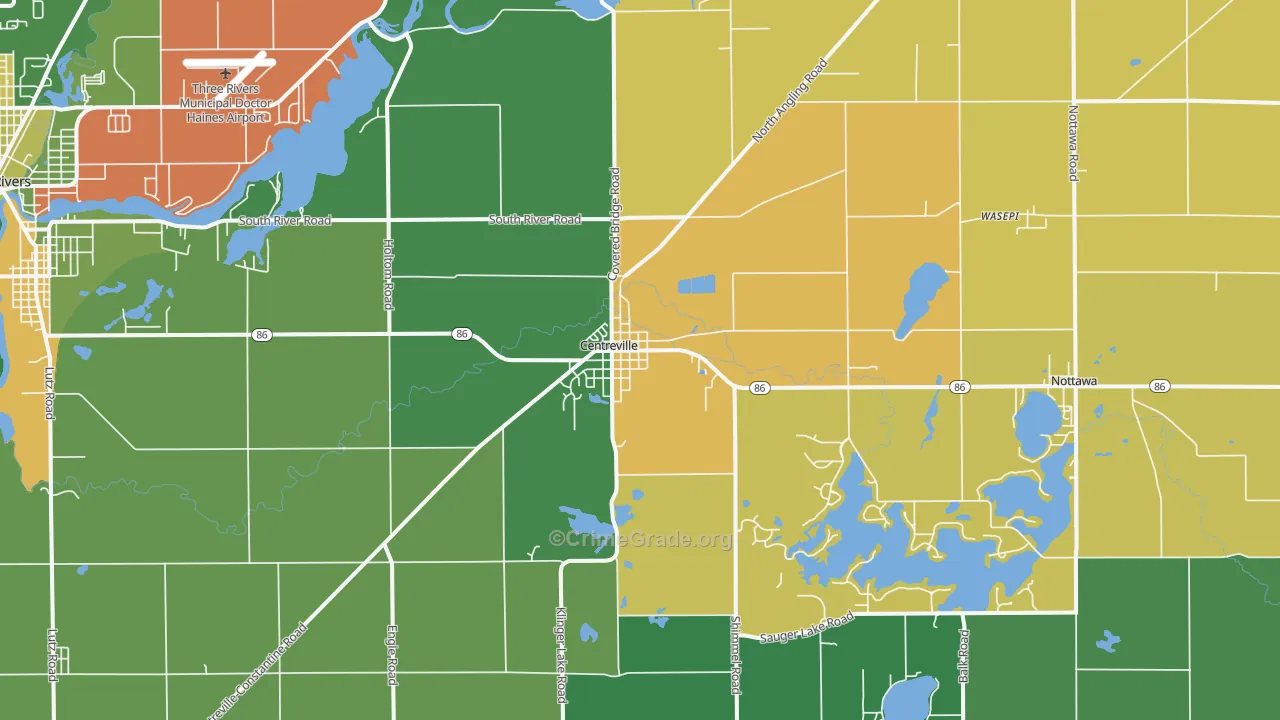 Centreville, MI Map of Murder Rates