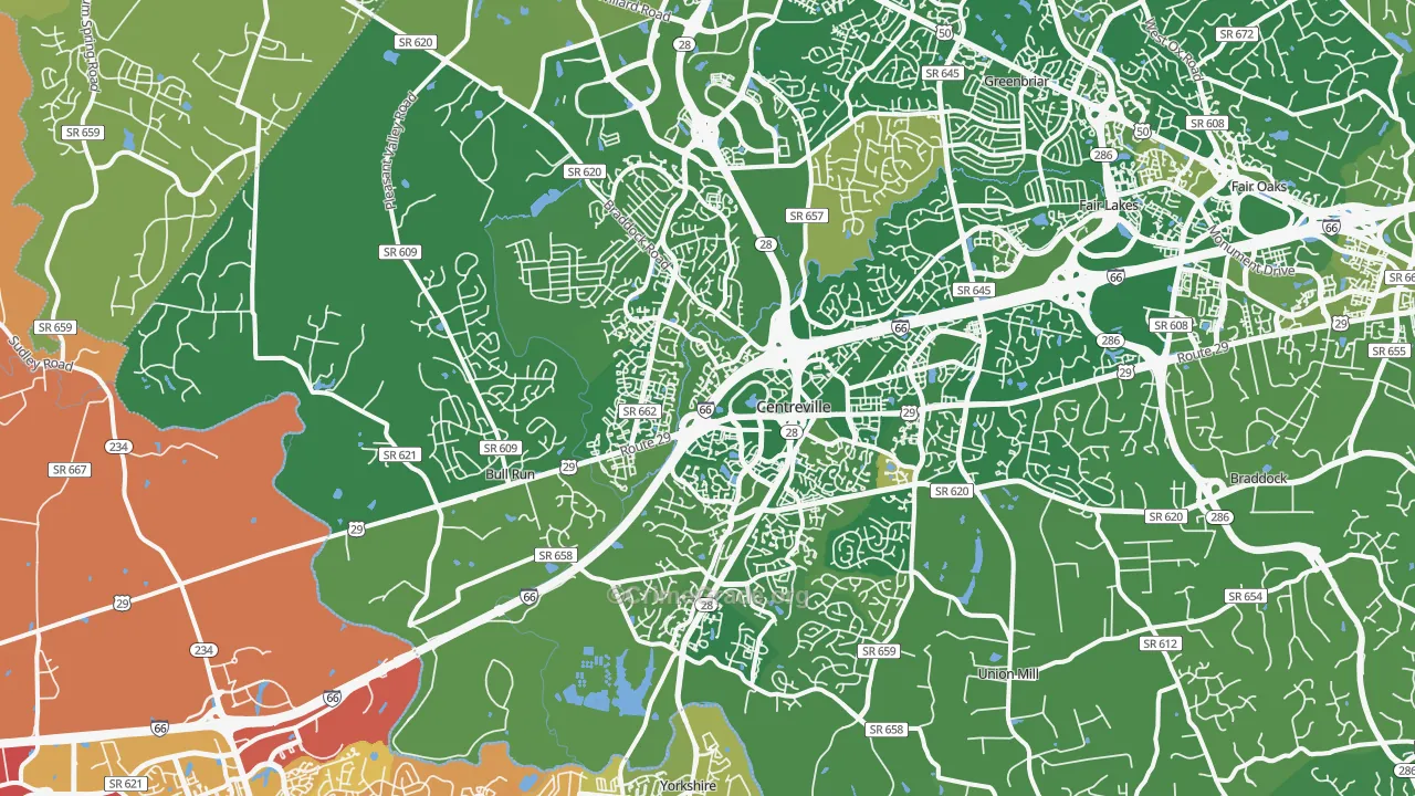 Centreville, VA Map of Murder Rates