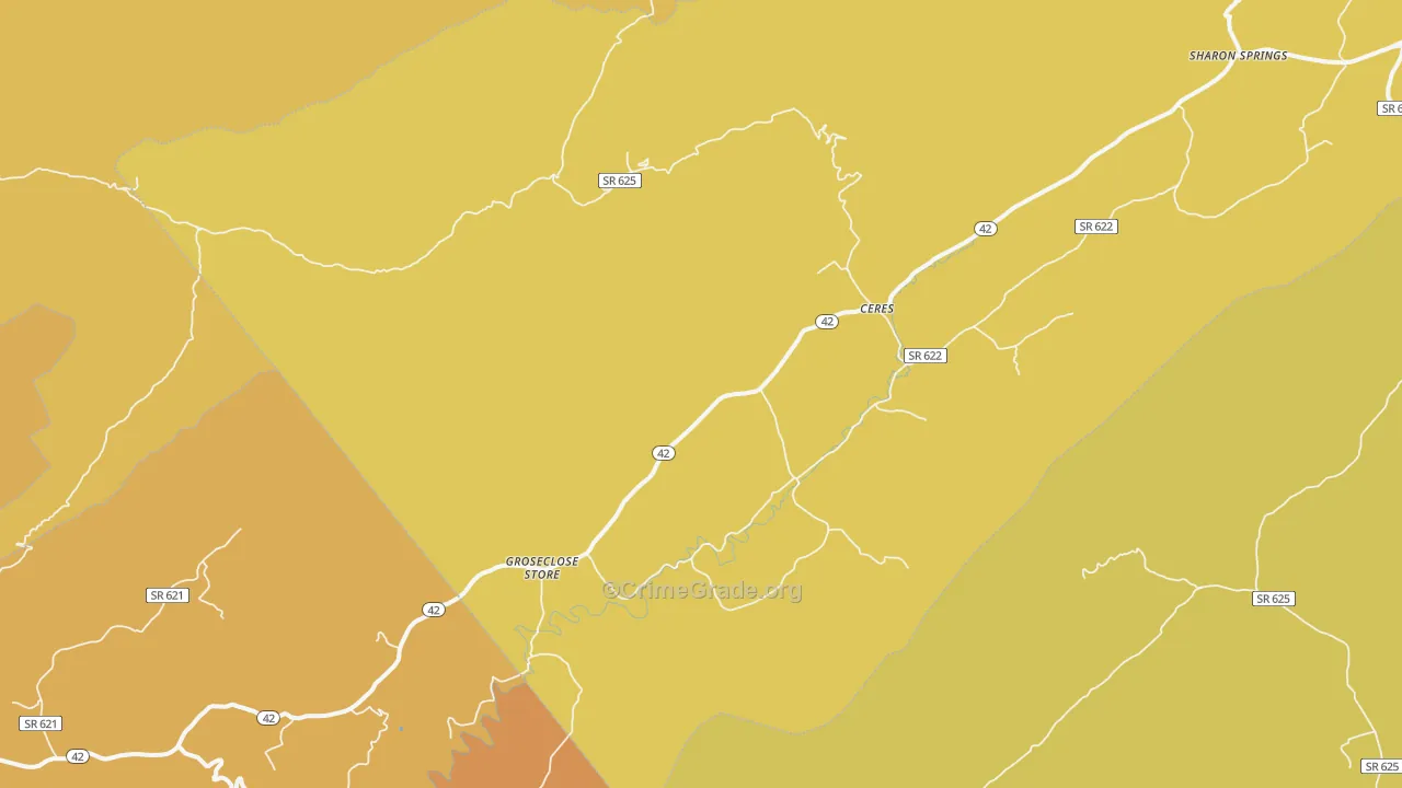 Ceres, VA Map of Murder Rates