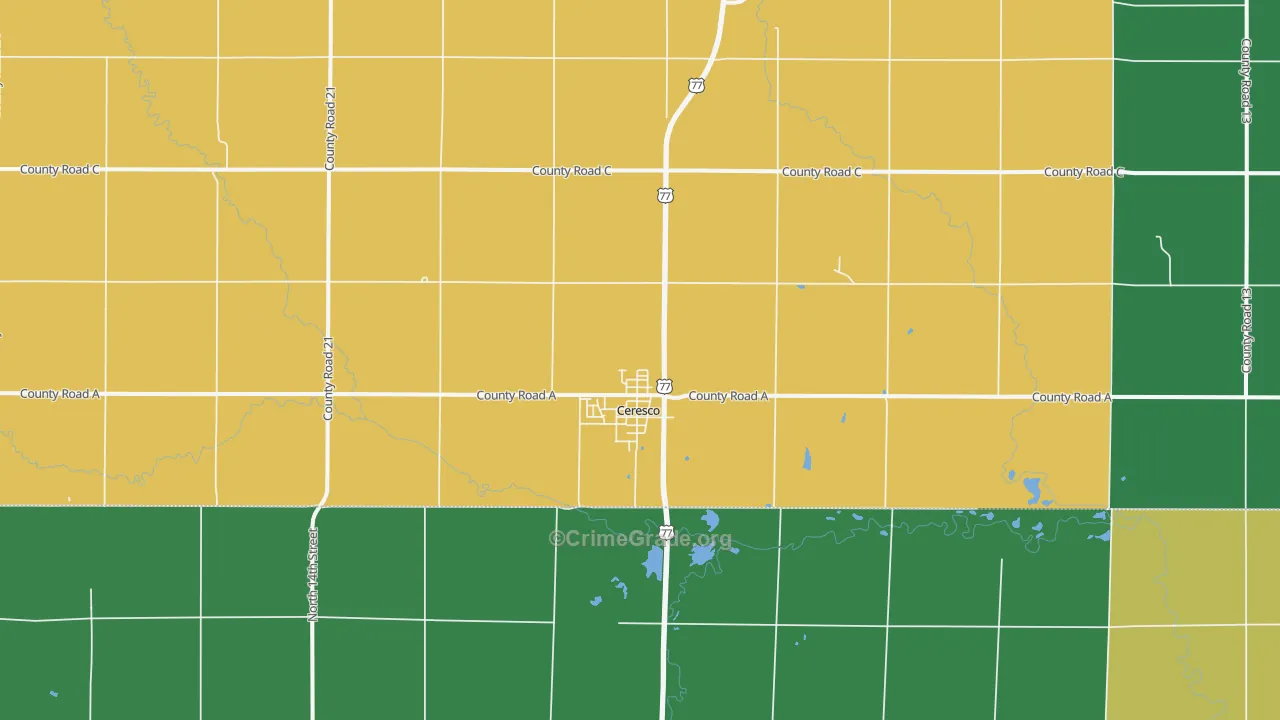 Ceresco, NE Map of Murder Rates