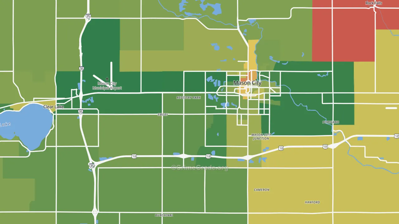 Cerro Gordo County, IA Map of Murder Rates