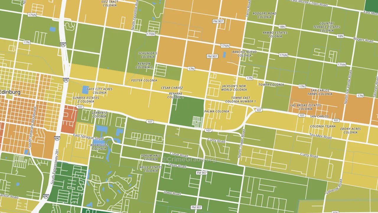 Cesar Chavez, TX Map of Murder Rates