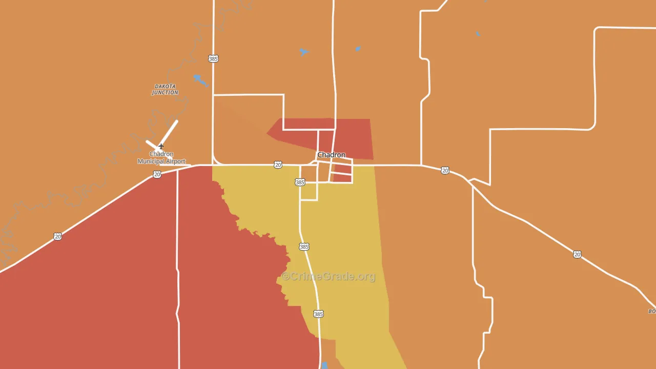 Chadron, NE Map of Murder Rates
