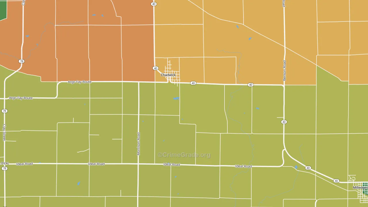 Chadwick, IL Map of Murder Rates