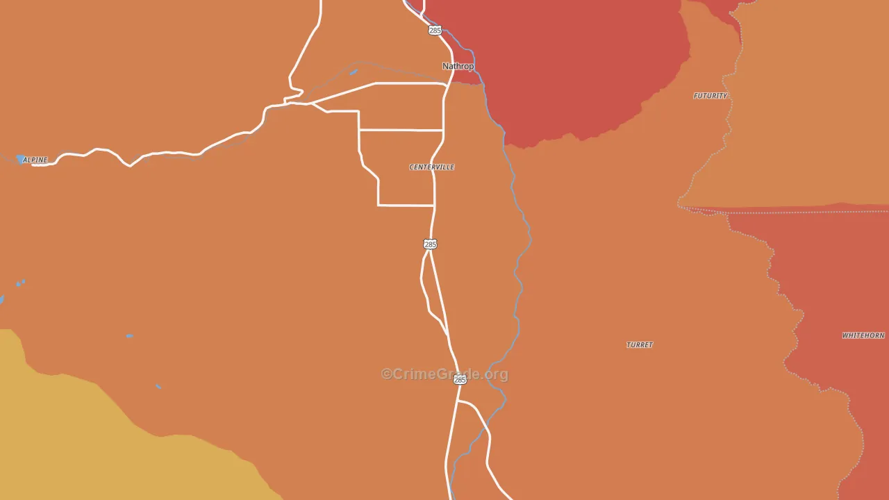 Chaffee County, CO Map of Murder Rates