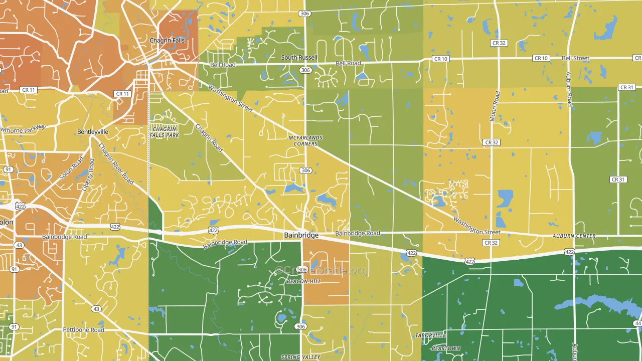 Chagrin Falls, OH Map of Murder Rates
