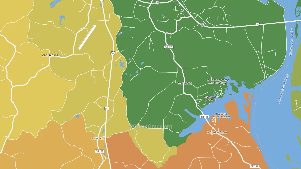 Chalklevel, TN Map of Murder Rates