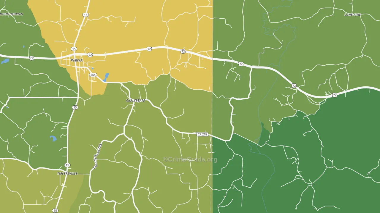 Chalybeate, MS Map of Murder Rates