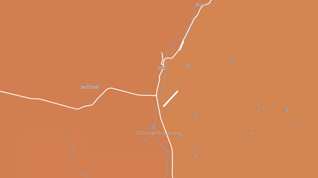 Chama, NM Map of Murder Rates