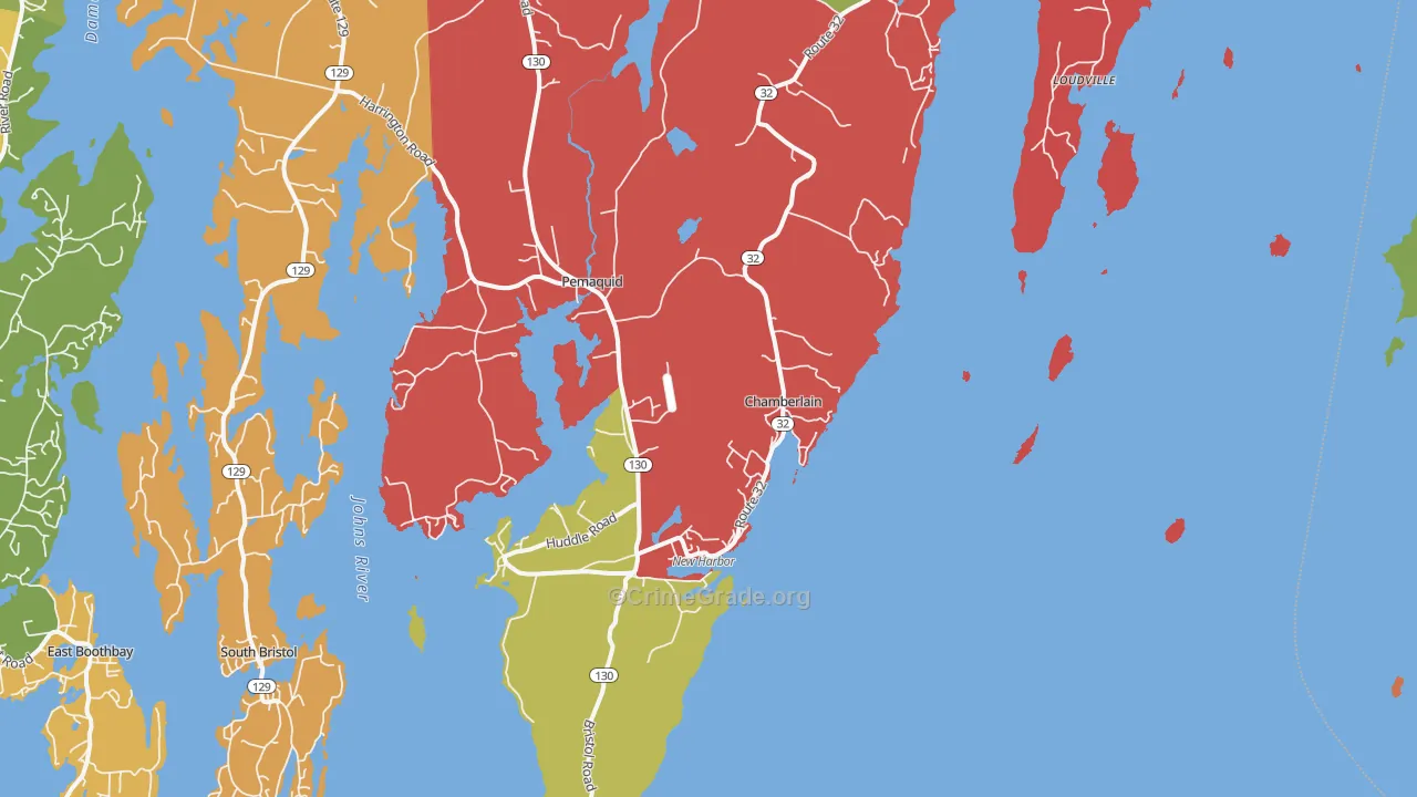 Chamberlain, ME Map of Murder Rates