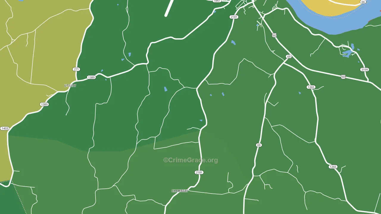 Chambers, KY Map of Murder Rates