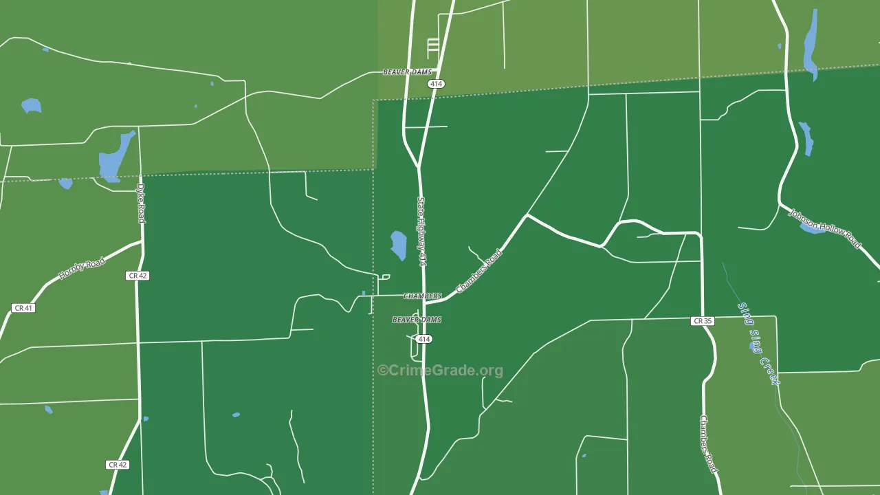 Chambers, NY Map of Murder Rates