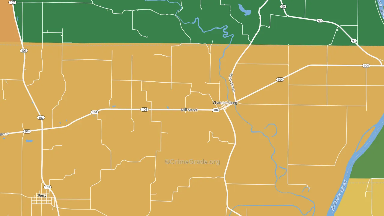 Chambersburg, IL Map of Murder Rates