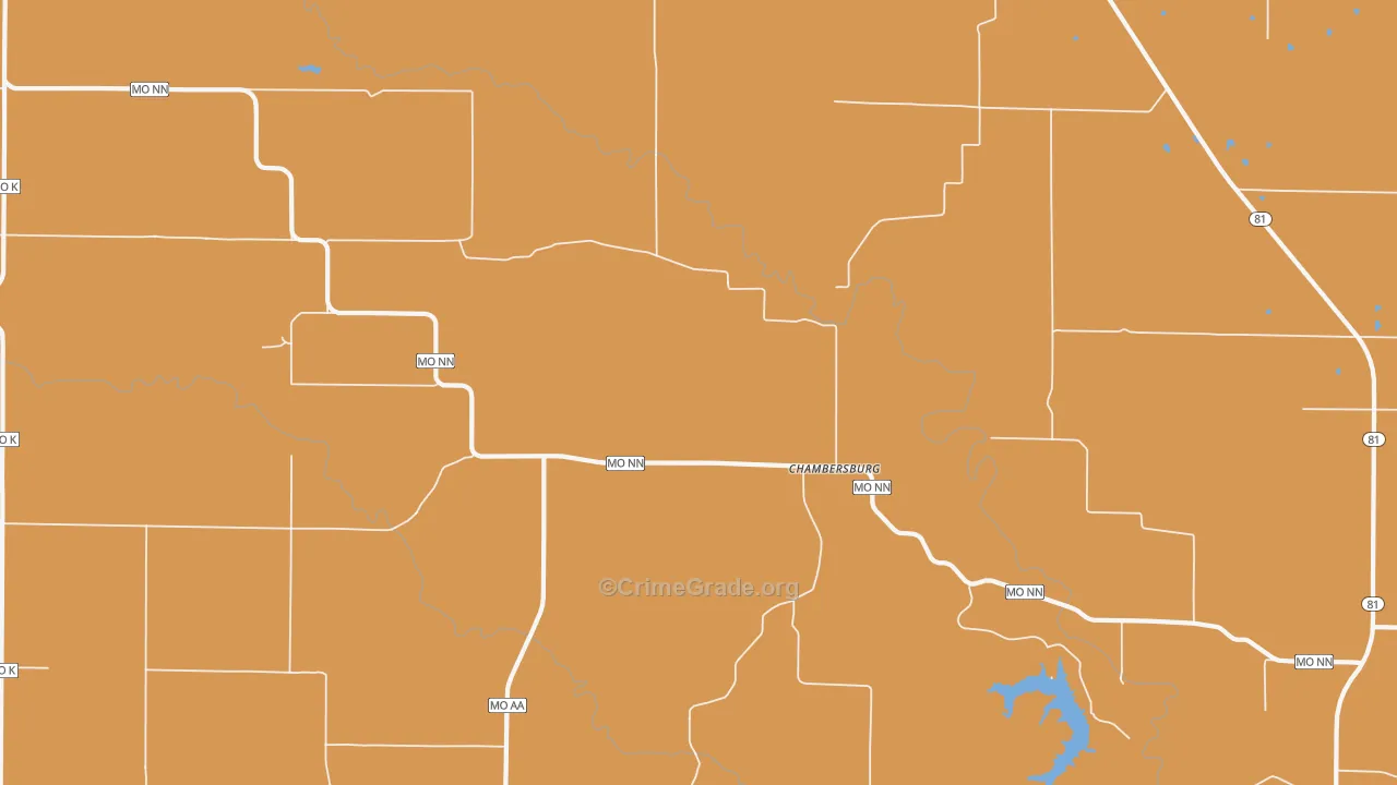 Chambersburg, MO Map of Murder Rates