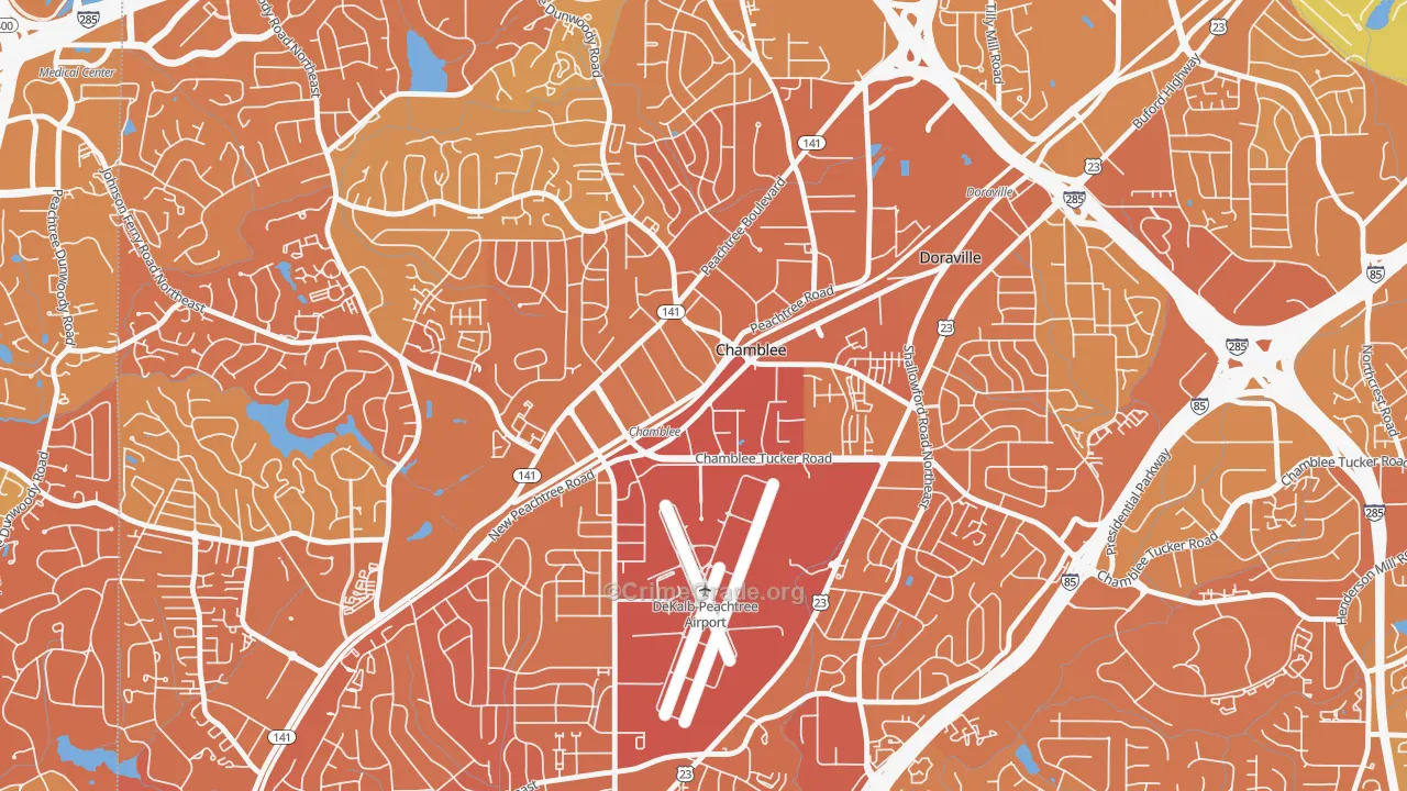 Chamblee, GA Map of Murder Rates