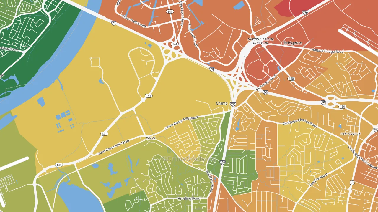 Champ, MO Map of Murder Rates
