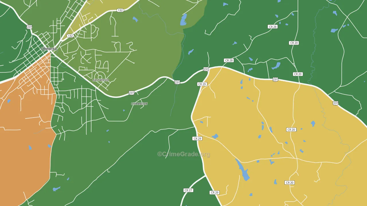 Champion, AL Map of Murder Rates