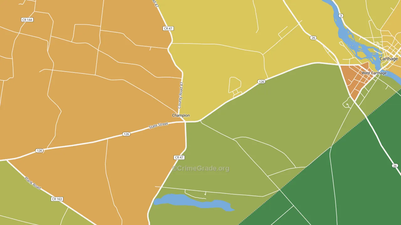 Champion, NY Map of Murder Rates