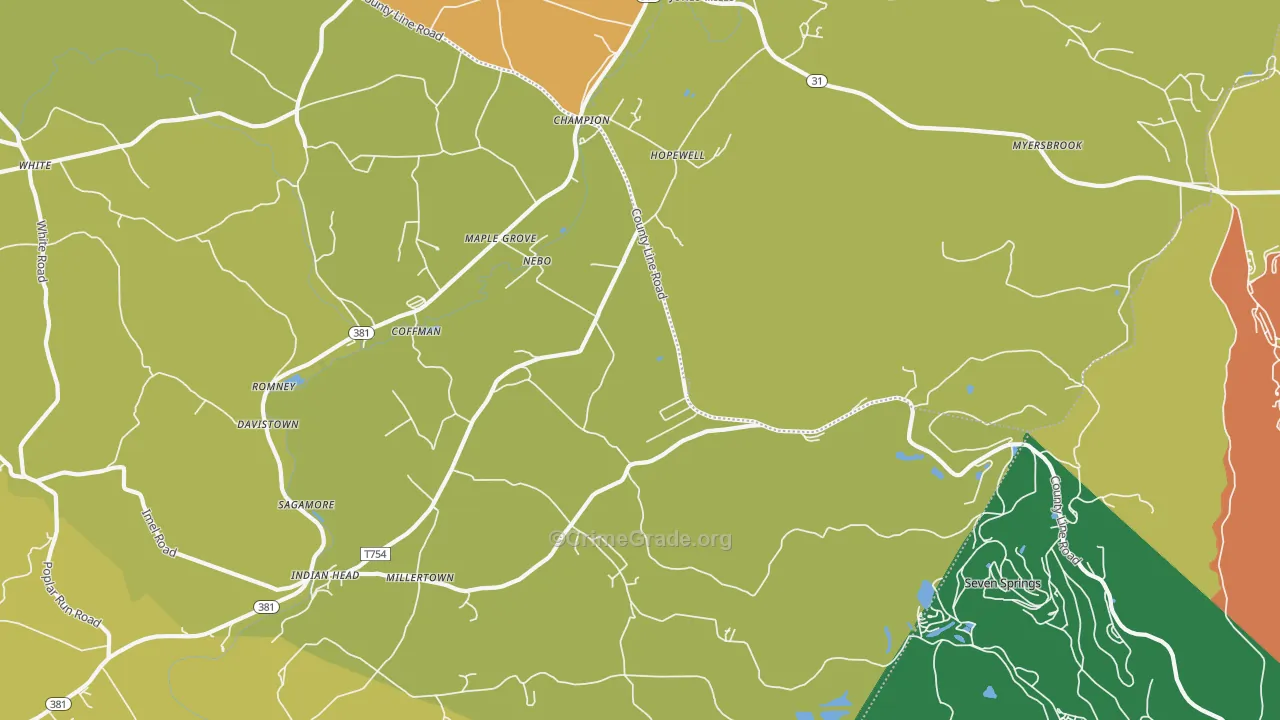 Champion, PA Map of Murder Rates