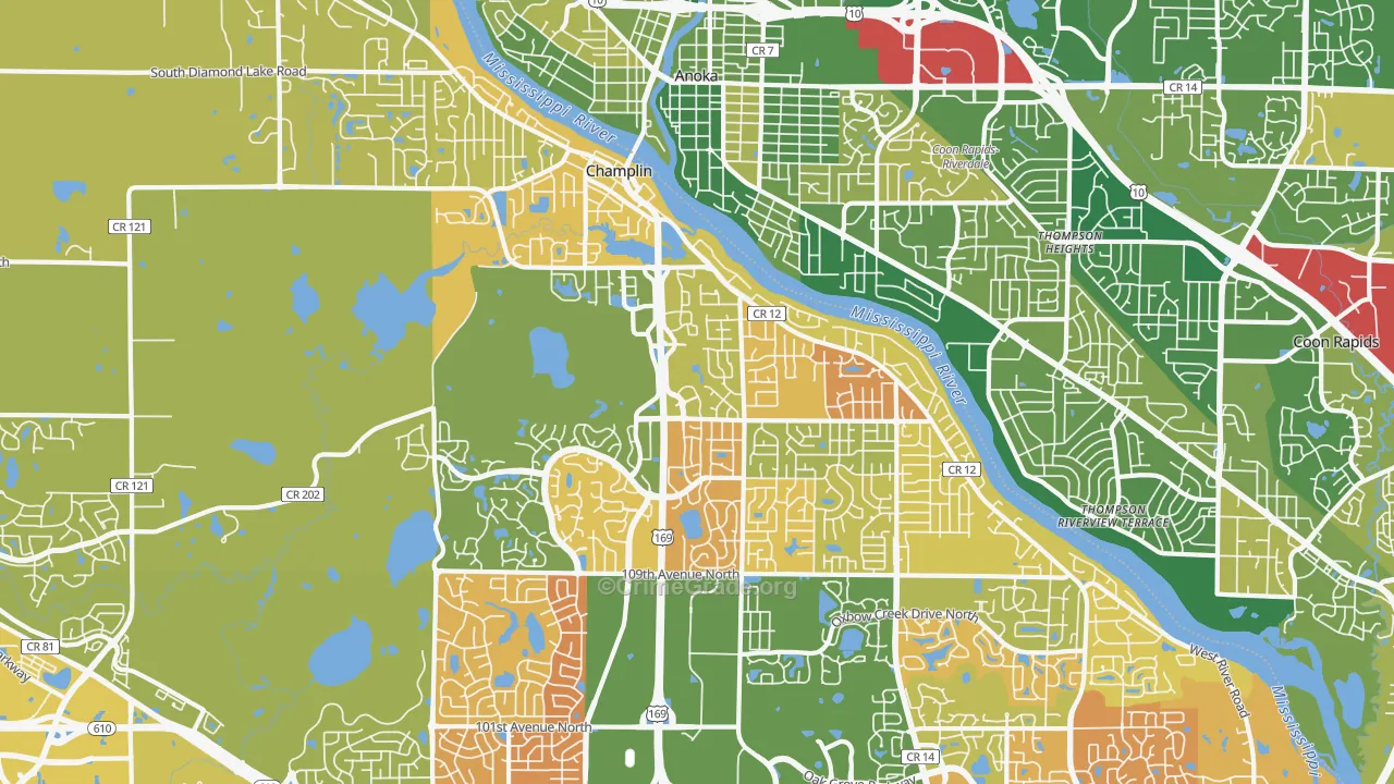 Champlin, MN Map of Murder Rates
