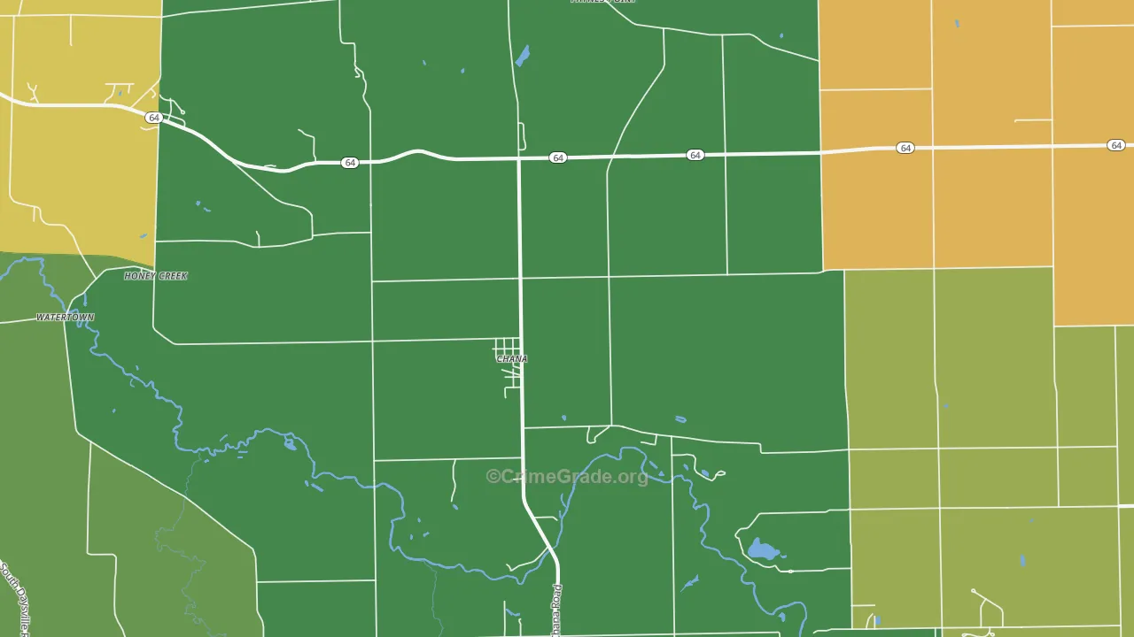 Chana, IL Map of Murder Rates