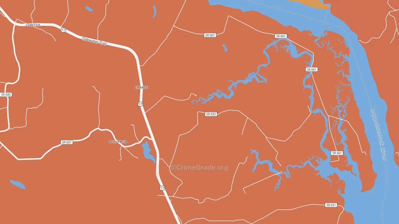 Chance, VA Map of Murder Rates