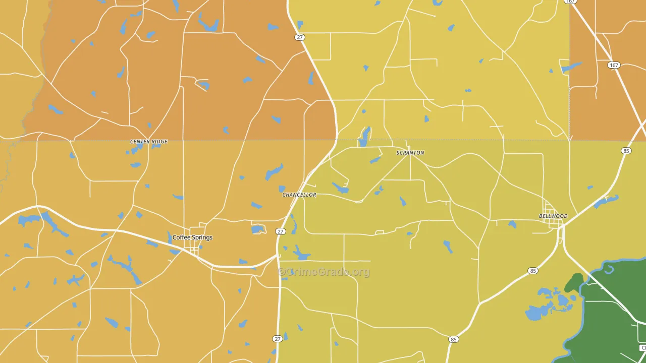Chancellor, AL Map of Murder Rates
