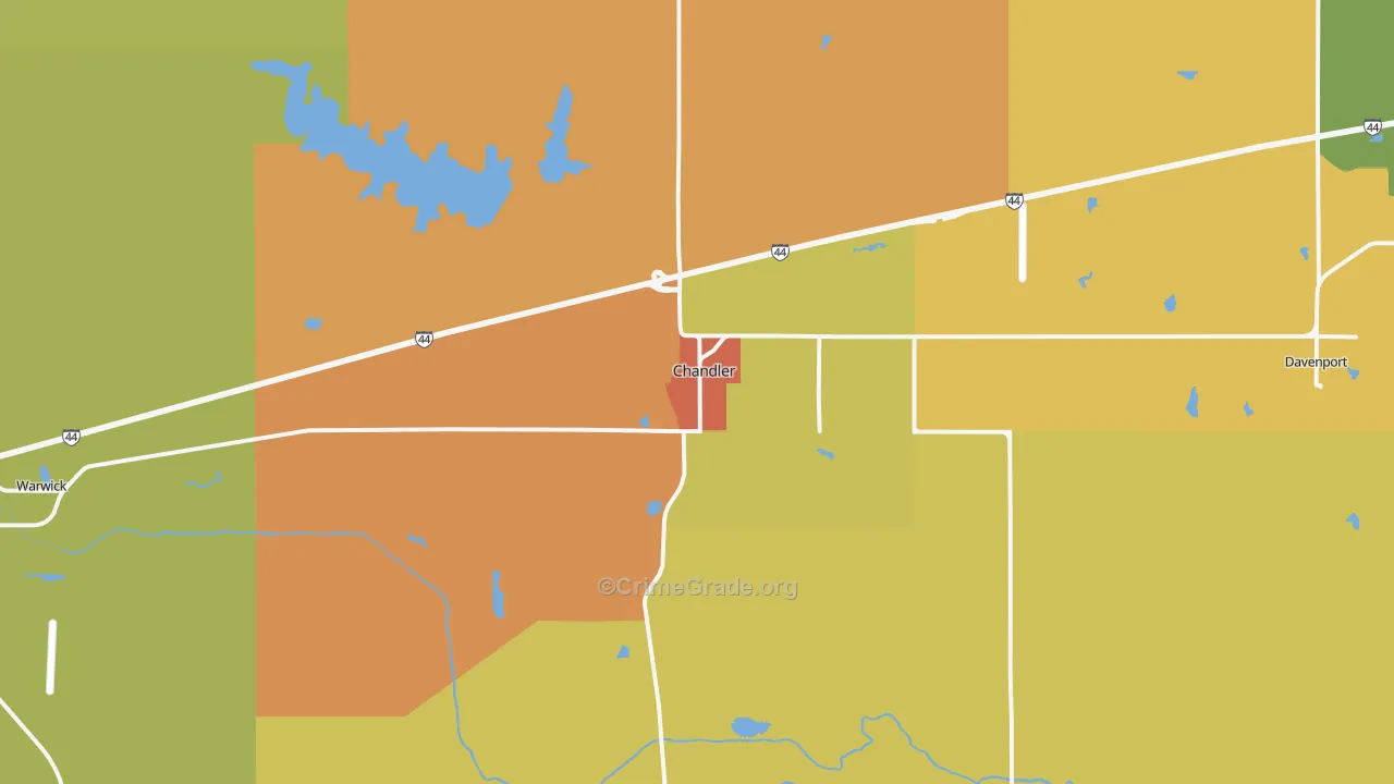 Chandler, OK Map of Murder Rates