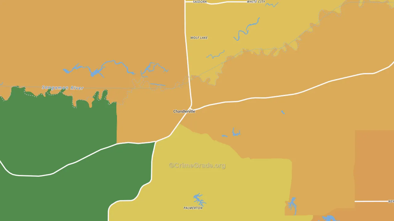 Chandlerville, IL Map of Murder Rates