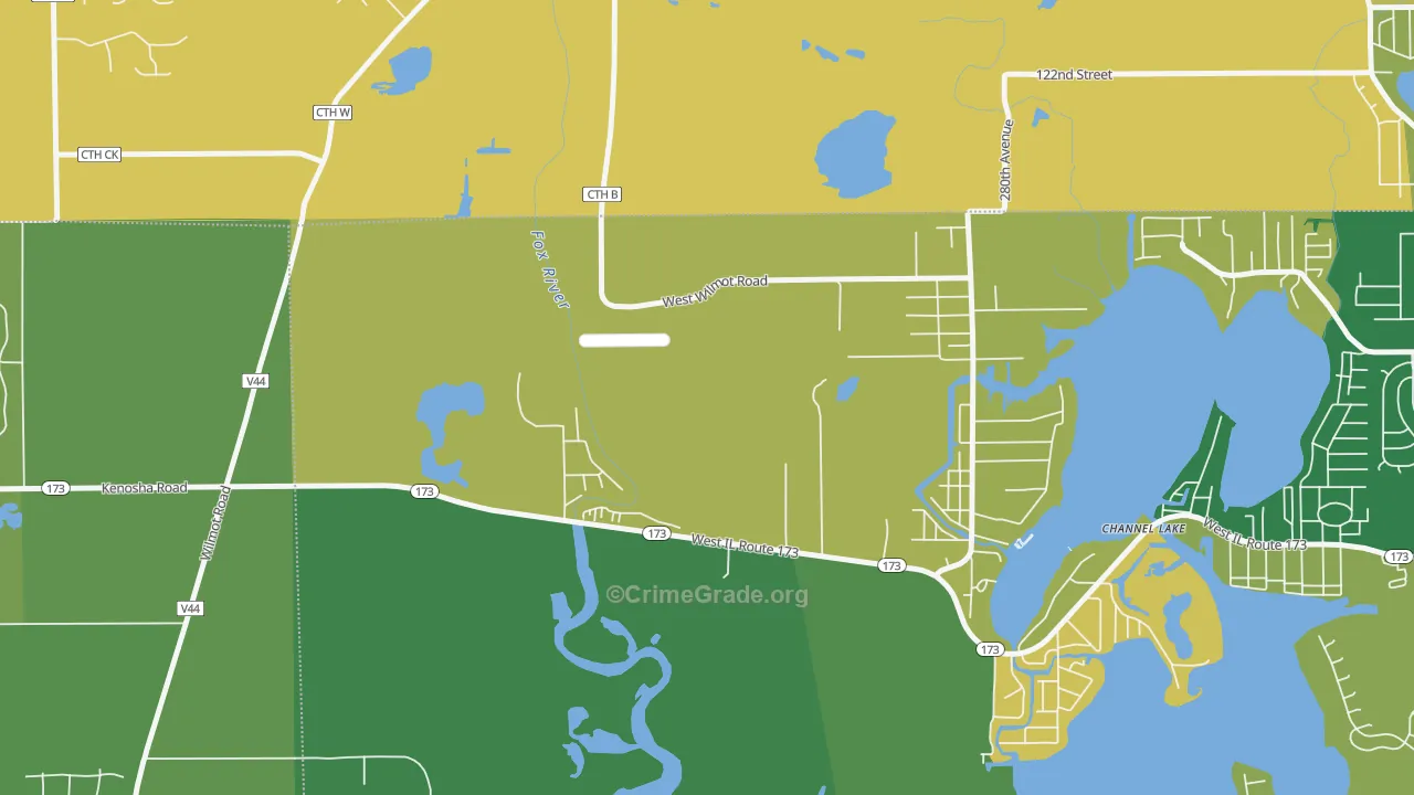 Channel Lake, IL Map of Murder Rates