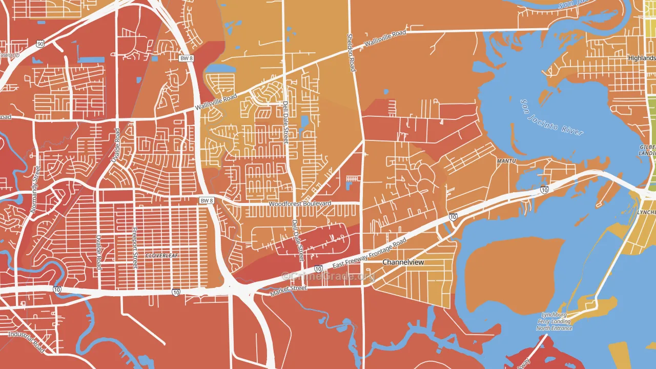Channelview, TX Map of Murder Rates