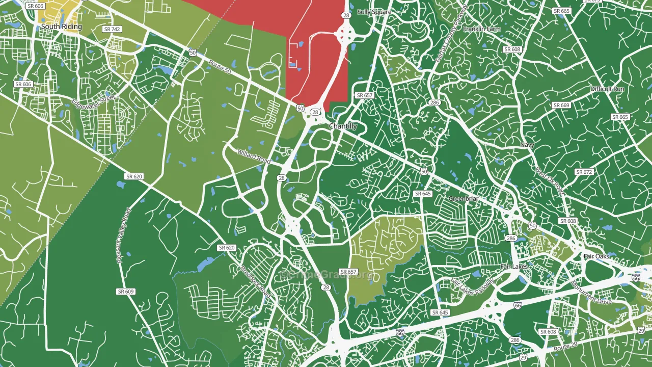 Chantilly, VA Map of Murder Rates