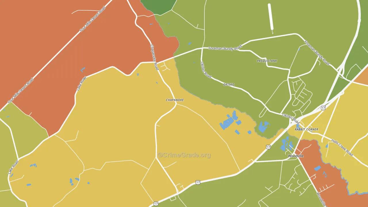 Chapanoke, NC Map of Murder Rates