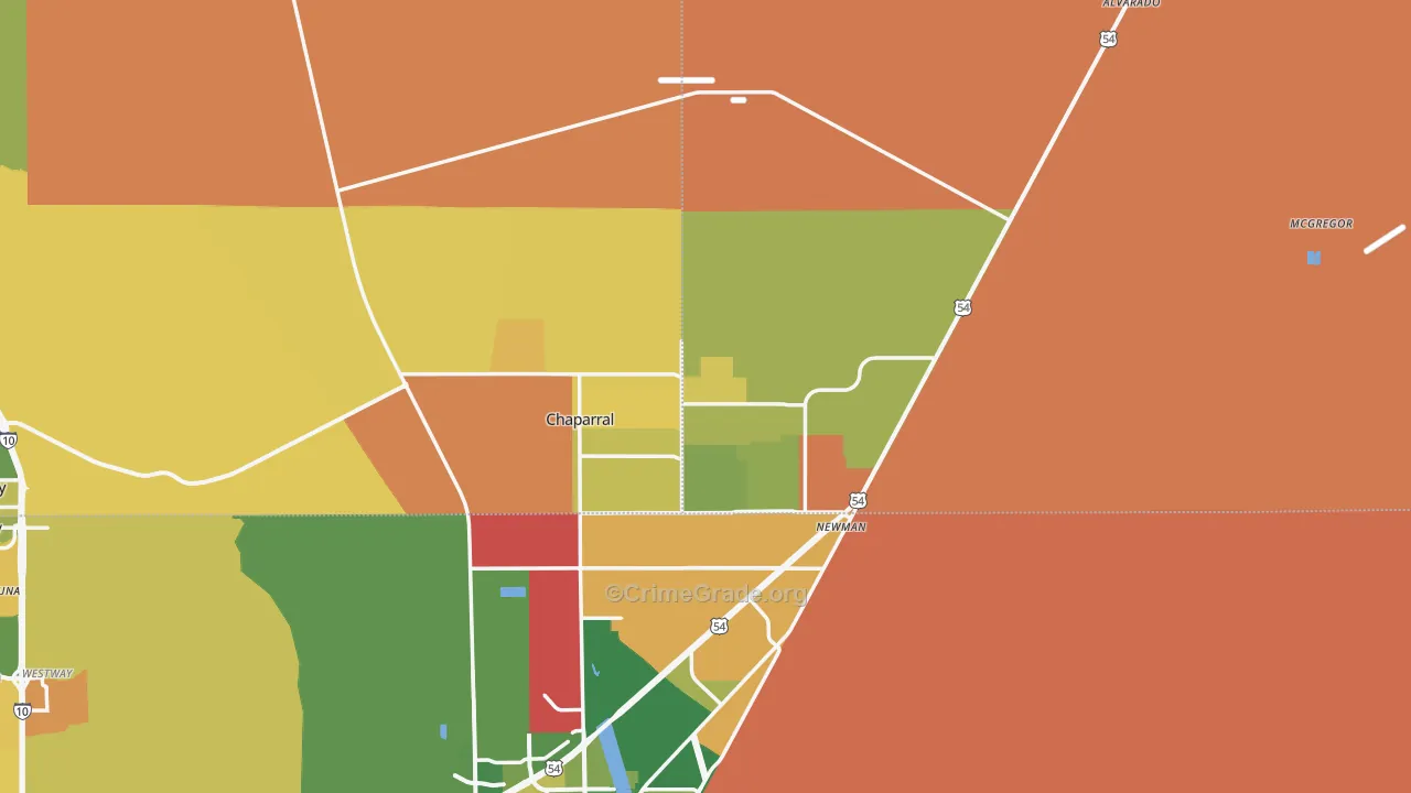 Chaparral, NM Map of Murder Rates