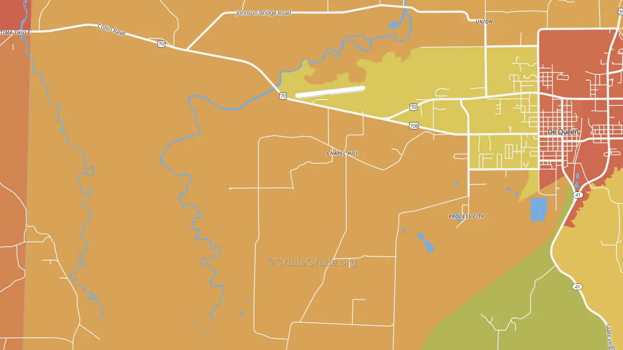 Chapel Hill, AR Map of Murder Rates