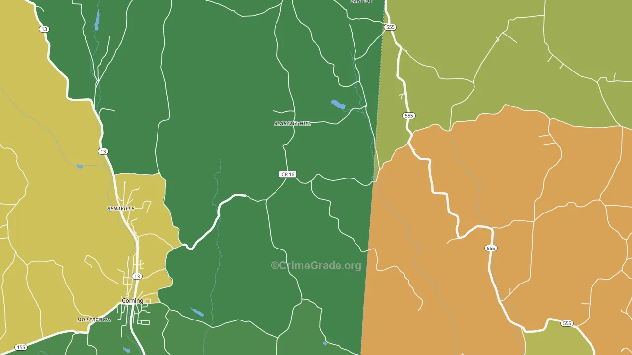 Chapel Hill, OH Map of Murder Rates
