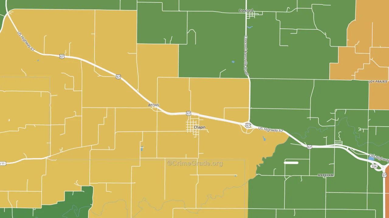 Chapin, IL Map of Murder Rates