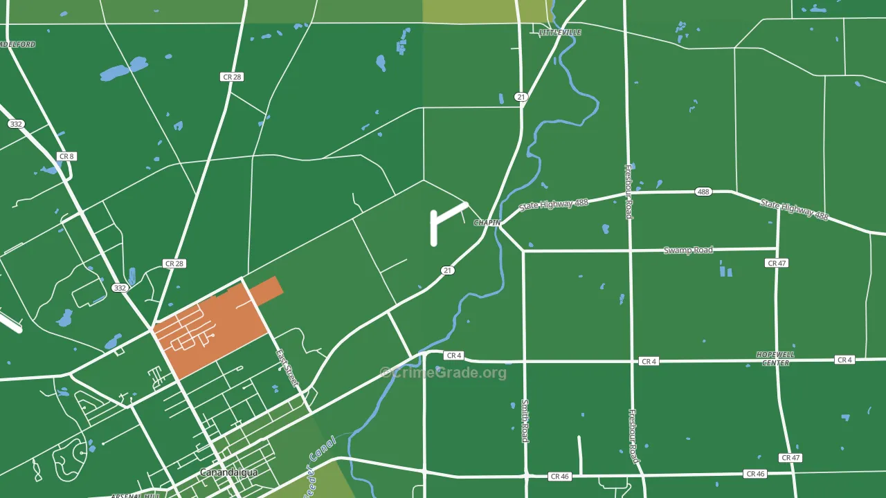 Chapin, NY Map of Murder Rates