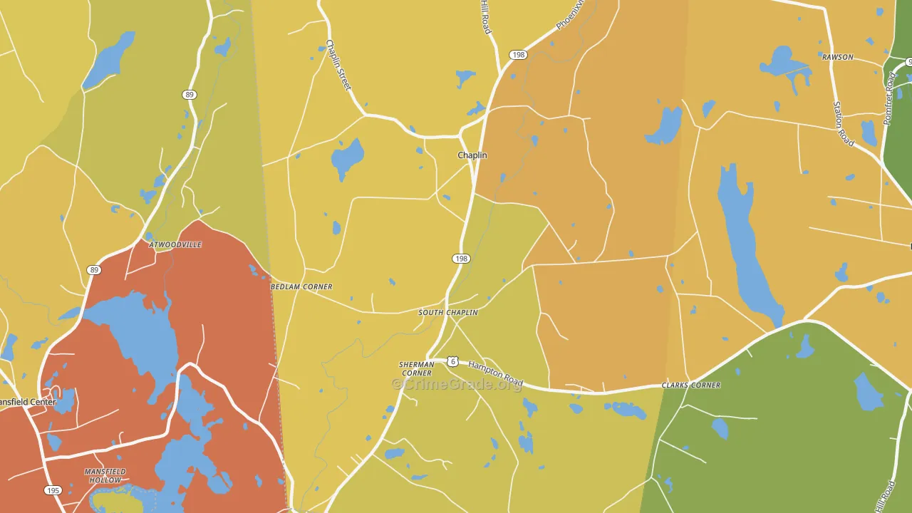 Chaplin, CT Map of Murder Rates