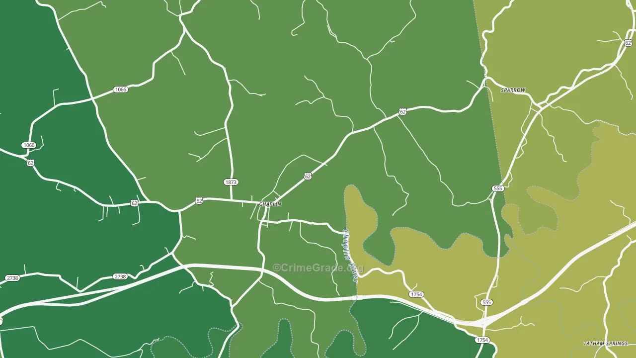 Chaplin, KY Map of Murder Rates