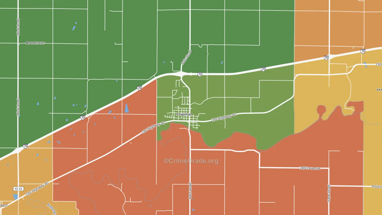 Chapman, KS Map of Murder Rates