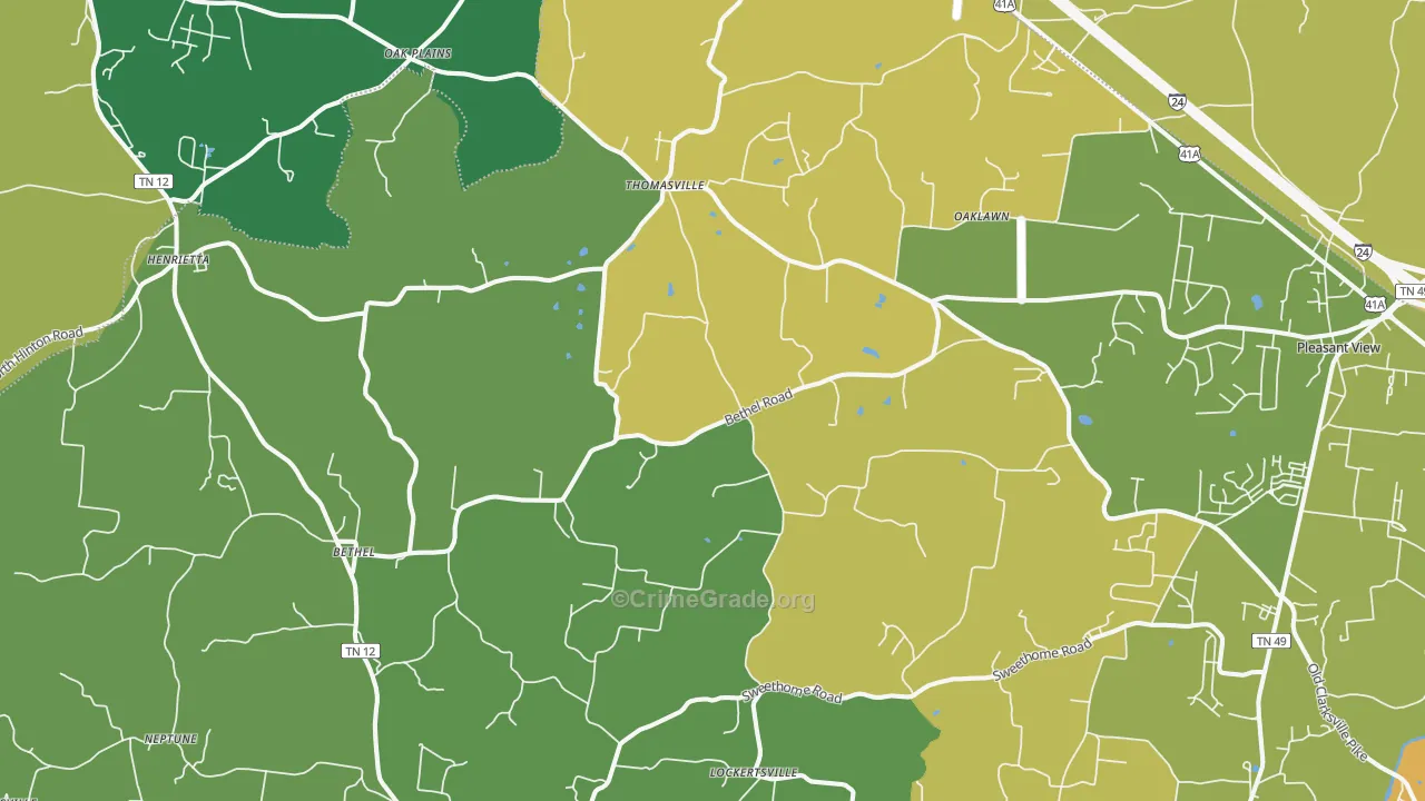 Chapmansboro, TN Map of Murder Rates