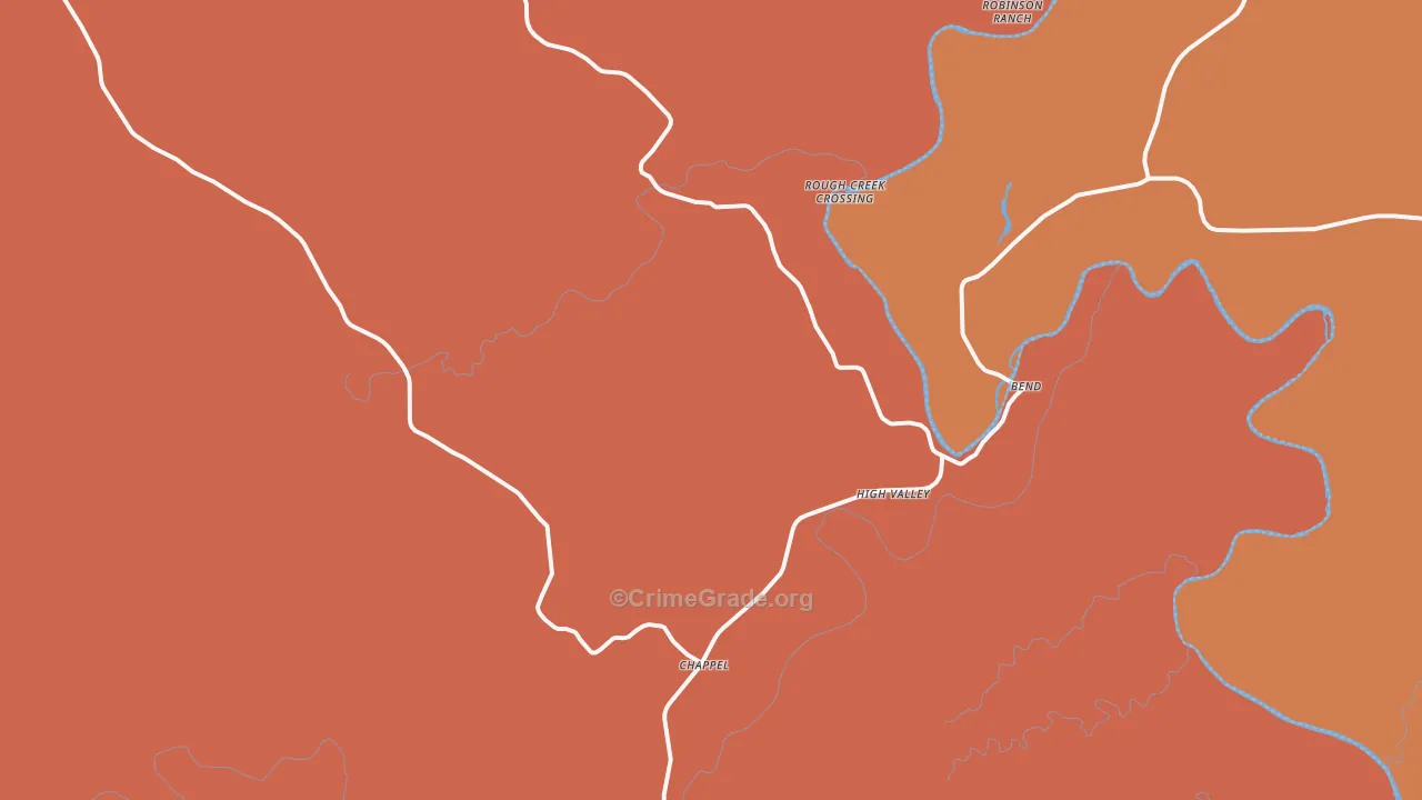Chappel, TX Map of Murder Rates