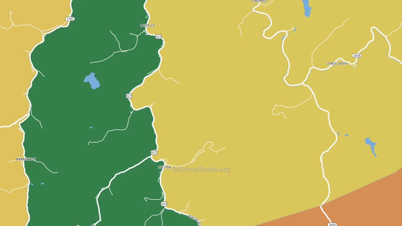 Chappell, KY Map of Murder Rates