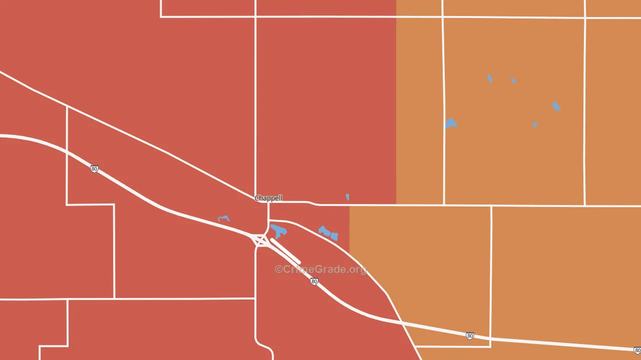 Chappell, NE Map of Murder Rates