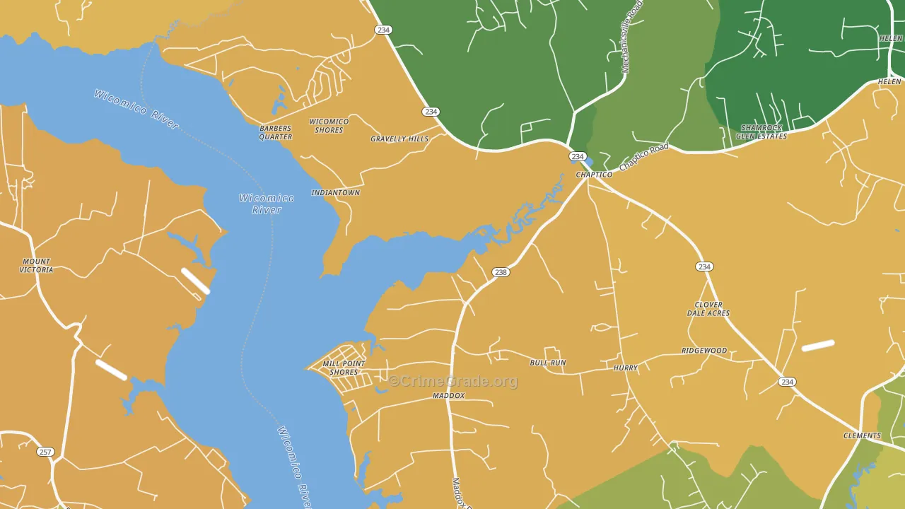 Chaptico, MD Map of Murder Rates