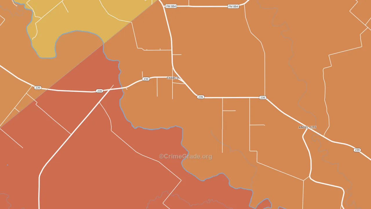 Charco, TX Map of Murder Rates