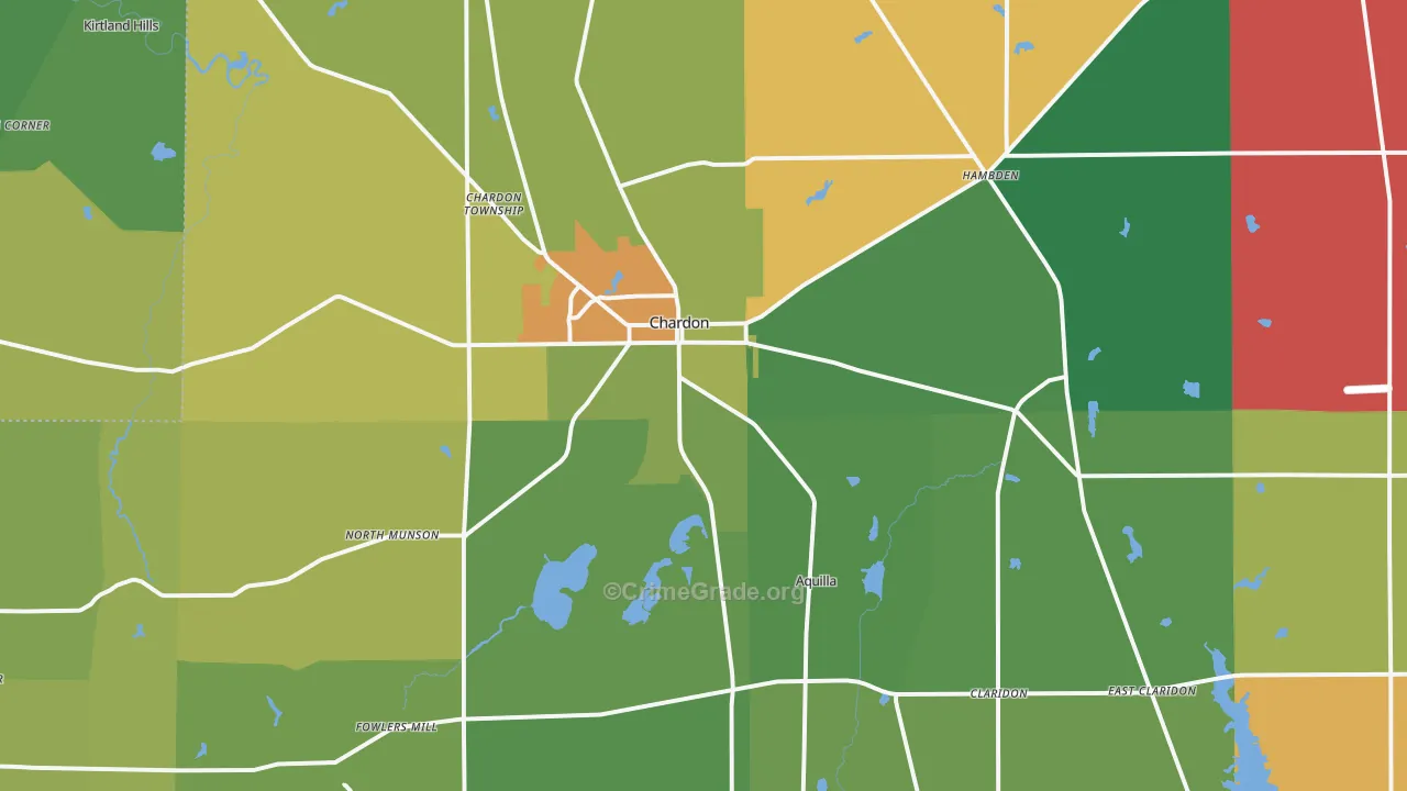 Chardon, OH Map of Murder Rates